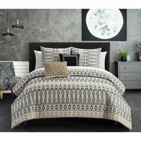 CHIC HOME 9 Piece Jullieta Cotton Comforter Set, Earth Tone - Queen Size BCS24206-BIB-US